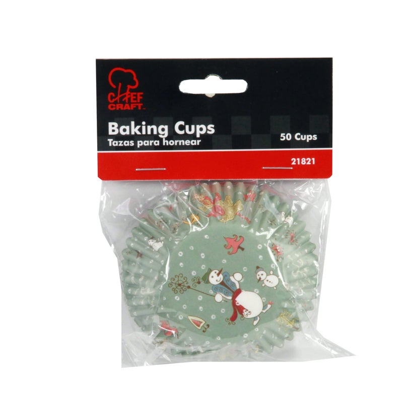 Chef Craft Paper Patterned Cupcake Liners, 50 count, Green/Red/White - Image 2